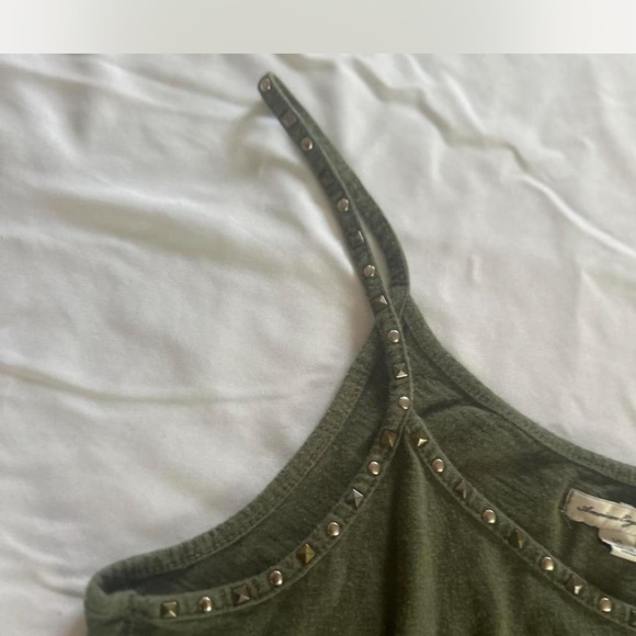 American Eagle Outfitters Studded Dark Green Camisole - Picture 3 of 7